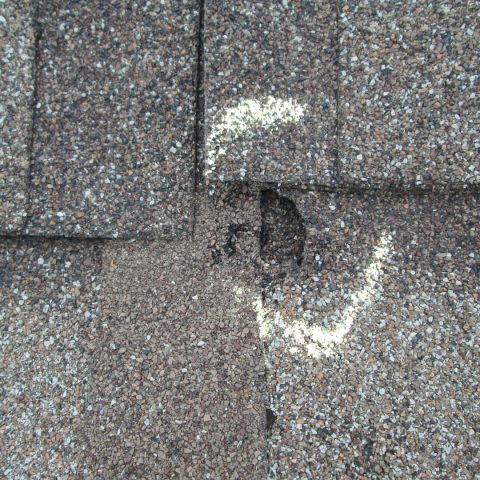 identify roof damage from hail