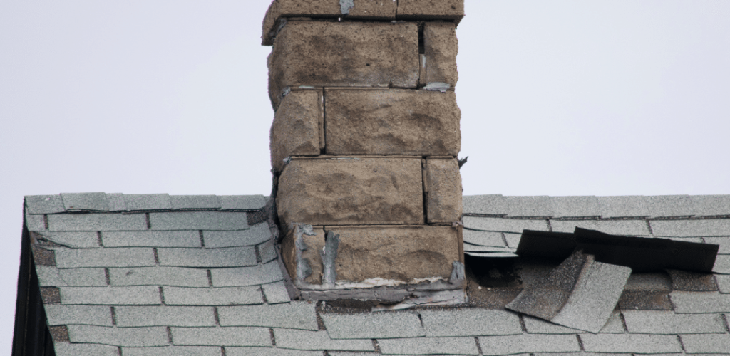 Shingles Lifted by Wind